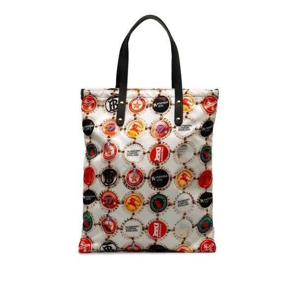 BURBERRY White Leather Tote Bag - Picture 1 of 10